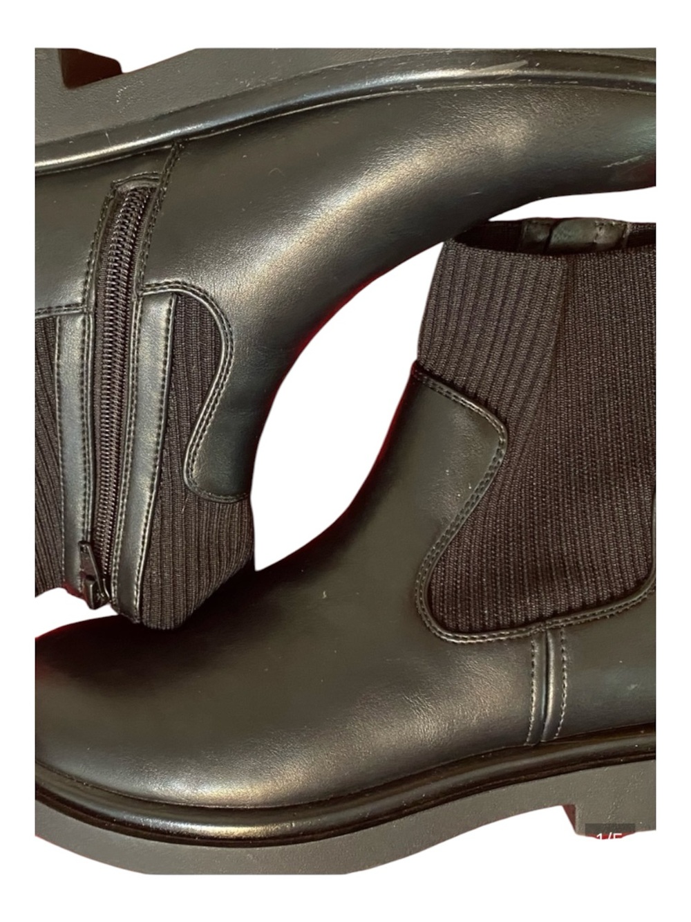 No Boundaries Black Combat Chelsea Boots w/Side Zipper size 8 rock alt punk y2k